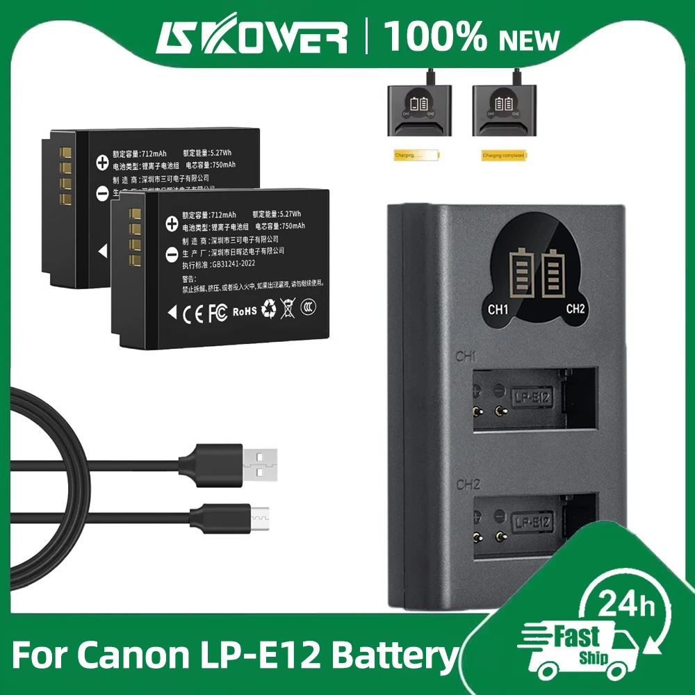 Canon Camera Eos M50 Mark Ii - Nova Bateria de Câmera LP-E12 para