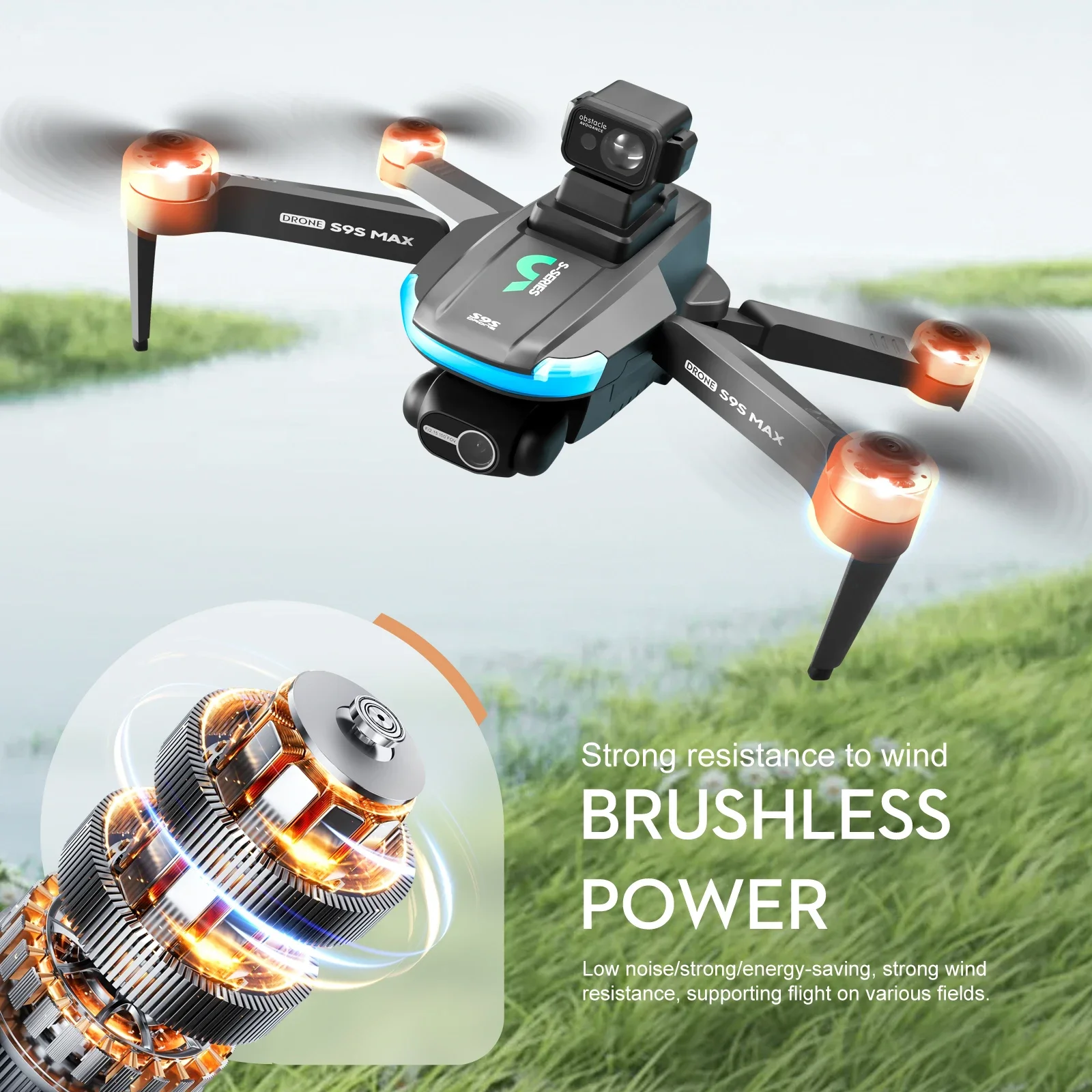 Novo s9s max mini drone 4k 2 e - Drone Lidar avaliação e preço